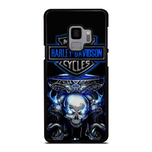 HARLEY DAVIDSON SKULL BLUE Samsung Galaxy S9 Case Cover HARLEY DAVIDSON SKULL BLUE Samsung Galaxy S9 Case Cover