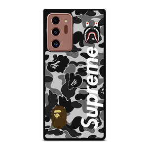 BAPE CAMO SHARK LOGO X SUPREME Samsung Galaxy Note 20 Ultra Case Cover