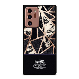 COACH NEW YORK GOLD BLACK TEXTURE Samsung Galaxy Note 20 Ultra Case Cover
