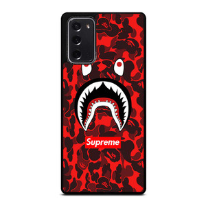 BAPE SHARK SUPREME CAMO RED Samsung Galaxy Note 20 Case Cover