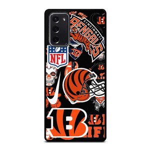 CINCINNATI BENGALS NFL STICKER BOMB Samsung Galaxy Note 20 Case Cover CINCINNATI BENGALS NFL STICKER BOMB Samsung Galaxy Note 20 Case Cover