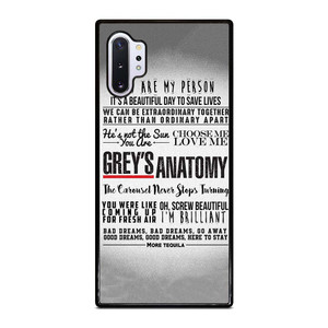 GREY'S ANATOMY QUOTES Samsung Galaxy Note 10 Plus Case Cover GREY'S ANATOMY QUOTES Samsung Galaxy Note 10 Plus Case Cover