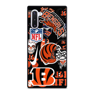 CINCINNATI BENGALS NFL STICKER BOMB Samsung Galaxy Note 10 Case Cover CINCINNATI BENGALS NFL STICKER BOMB Samsung Galaxy Note 10 Case Cover
