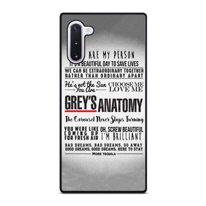 GREY'S ANATOMY QUOTES Samsung Galaxy Note 10 Case Cover GREY'S ANATOMY QUOTES Samsung Galaxy Note 10 Case Cover