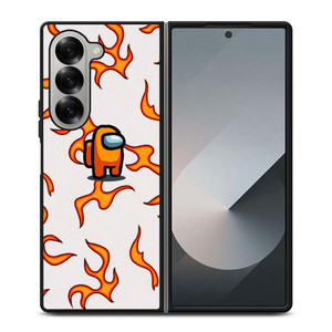 AMONG US ORANGE FLAMES Samsung Galaxy Z Fold 6 Case Cover AMONG US ORANGE FLAMES Samsung Galaxy Z Fold 6 Case Cover