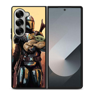 BABY YODA AND THE MANDALORIAN STAR WARS ART Samsung Galaxy Z Fold 6 Case Cover BABY YODA AND THE MANDALORIAN STAR WARS ART Samsung Galaxy Z Fold 6 Case Cover