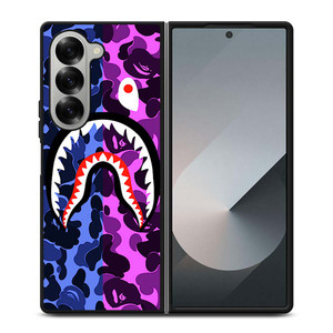 BAPE CAMO LOGO BLUE PURPLE Samsung Galaxy Z Fold 6 Case Cover BAPE CAMO LOGO BLUE PURPLE Samsung Galaxy Z Fold 6 Case Cover