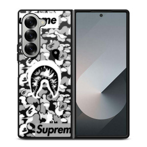 BAPE SHARK LOGO SUPREME BLACK WHITE Samsung Galaxy Z Fold 6 Case Cover BAPE SHARK LOGO SUPREME BLACK WHITE Samsung Galaxy Z Fold 6 Case Cover