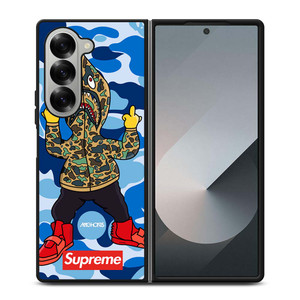 BATHING APE SUPREME SHARK CAMO Samsung Galaxy Z Fold 6 Case Cover BATHING APE SUPREME SHARK CAMO Samsung Galaxy Z Fold 6 Case Cover