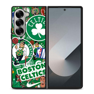 BOSTON CELTICS NBA STICKER BOMB Samsung Galaxy Z Fold 6 Case Cover BOSTON CELTICS NBA STICKER BOMB Samsung Galaxy Z Fold 6 Case Cover