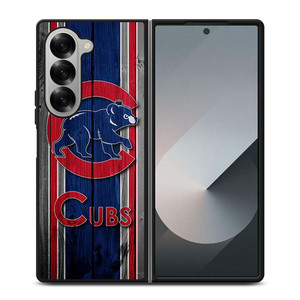 CHICAGO CUBS WOODEN LOGO Samsung Galaxy Z Fold 6 Case Cover CHICAGO CUBS WOODEN LOGO Samsung Galaxy Z Fold 6 Case Cover