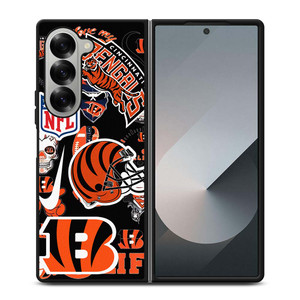 CINCINNATI BENGALS NFL STICKER BOMB Samsung Galaxy Z Fold 6 Case Cover CINCINNATI BENGALS NFL STICKER BOMB Samsung Galaxy Z Fold 6 Case Cover