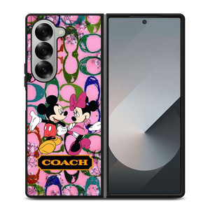 COACH PINK MICKEY MINNIE Samsung Galaxy Z Fold 6 Case Cover