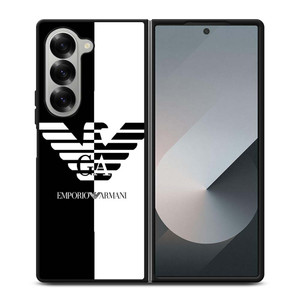 EMPORIO ARMANI WHITE BLACK Samsung Galaxy Z Fold 6 Case Cover EMPORIO ARMANI WHITE BLACK Samsung Galaxy Z Fold 6 Case Cover