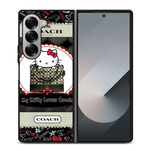 HELLO KITTY LOVES COACH Samsung Galaxy Z Fold 6 Case Cover HELLO KITTY LOVES COACH Samsung Galaxy Z Fold 6 Case Cover