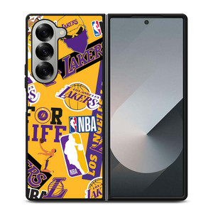 LA LOS ANGELES LAKERS STICKER BOMB Samsung Galaxy Z Fold 6 Case Cover