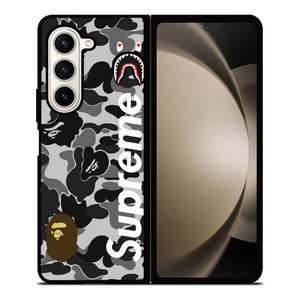 BAPE CAMO SHARK LOGO X SUPREME Samsung Galaxy Z Fold 5 Case Cover BAPE CAMO SHARK LOGO X SUPREME Samsung Galaxy Z Fold 5 Case Cover