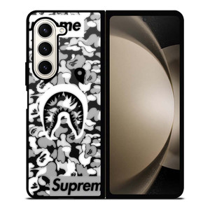 BAPE SHARK LOGO SUPREME BLACK WHITE Samsung Galaxy Z Fold 5 Case Cover BAPE SHARK LOGO SUPREME BLACK WHITE Samsung Galaxy Z Fold 5 Case Cover