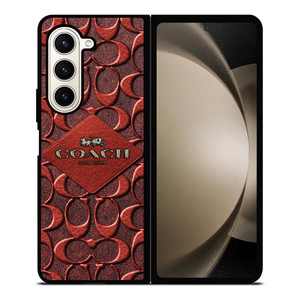 COACH NEW YORK BROWN 2 Samsung Galaxy Z Fold 5 Case Cover