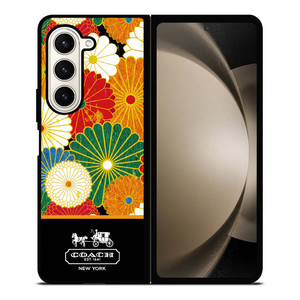 COACH NEW YORK COLORFUL FLORAL LOGO Samsung Galaxy Z Fold 5 Case Cover