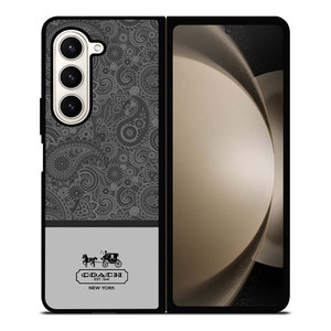 COACH NEW YORK GREY BATIK Samsung Galaxy Z Fold 5 Case Cover