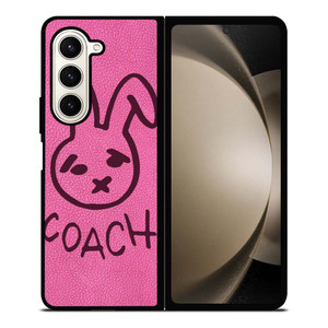 COACH NEW YORK RABBIT LEATHER PINK Samsung Galaxy Z Fold 5 Case Cover COACH NEW YORK RABBIT LEATHER PINK Samsung Galaxy Z Fold 5 Case Cover