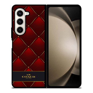 COACH NEW YORK RED GOLD Samsung Galaxy Z Fold 5 Case Cover