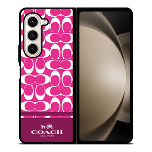 COACH PINK NEW YORK Samsung Galaxy Z Fold 5 Case Cover COACH PINK NEW YORK Samsung Galaxy Z Fold 5 Case Cover