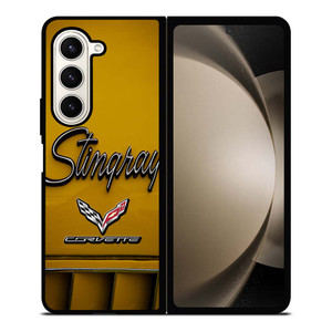 CORVETTE STINGRAY LOGO YELLOW Samsung Galaxy Z Fold 5 Case Cover CORVETTE STINGRAY LOGO YELLOW Samsung Galaxy Z Fold 5 Case Cover