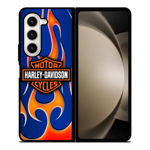 HARLEY DAVIDSON BLUE FLAME LOGO Samsung Galaxy Z Fold 5 Case Cover