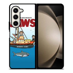 JAWS LOGO 8 BIT Samsung Galaxy Z Fold 5 Case Cover JAWS LOGO 8 BIT Samsung Galaxy Z Fold 5 Case Cover