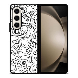 KEITH HARING BLACK WHITE Samsung Galaxy Z Fold 5 Case Cover