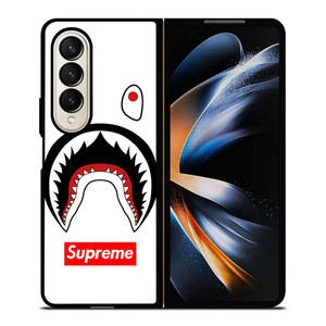 BAPE CAMO SHARK SUPREME WHITE Samsung Galaxy Z Fold 4 Case Cover