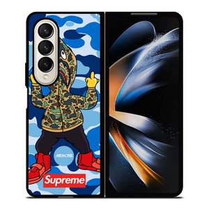 BATHING APE SUPREME SHARK CAMO Samsung Galaxy Z Fold 4 Case Cover BATHING APE SUPREME SHARK CAMO Samsung Galaxy Z Fold 4 Case Cover