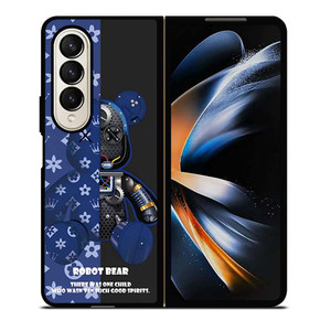 BEAR BRICK KAWS ROBOT BLUE Samsung Galaxy Z Fold 4 Case Cover