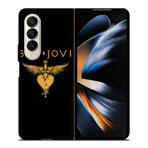 BON JOVI BAND LOGO GOLD Samsung Galaxy Z Fold 4 Case Cover BON JOVI BAND LOGO GOLD Samsung Galaxy Z Fold 4 Case Cover