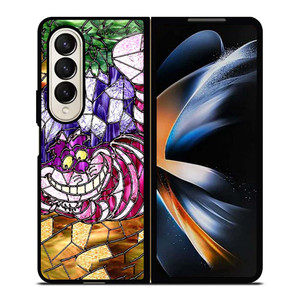 CHESHIRE CAT STAINED GLASS Samsung Galaxy Z Fold 4 Case Cover