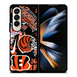 CINCINNATI BENGALS NFL STICKER BOMB Samsung Galaxy Z Fold 4 Case Cover