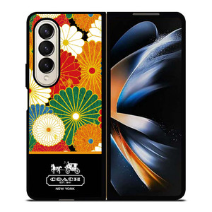 COACH NEW YORK COLORFUL FLORAL LOGO Samsung Galaxy Z Fold 4 Case Cover COACH NEW YORK COLORFUL FLORAL LOGO Samsung Galaxy Z Fold 4 Case Cover