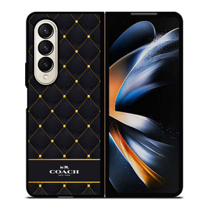 COACH NEW YORK GOLD PATTERN Samsung Galaxy Z Fold 4 Case Cover