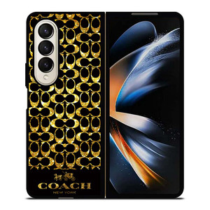 COACH NEW YORK GOLD Samsung Galaxy Z Fold 4 Case Cover