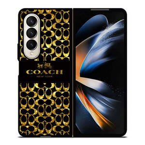 COACH NEW YORK GOLDEN Samsung Galaxy Z Fold 4 Case Cover