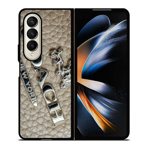 COACH NEW YORK LOGO ON LEATHER Samsung Galaxy Z Fold 4 Case Cover