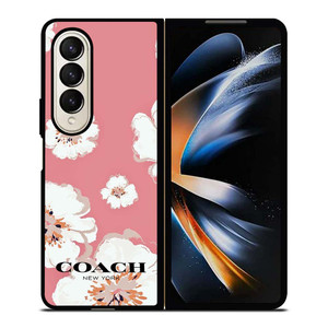COACH NEW YORK PINK FLOWER Samsung Galaxy Z Fold 4 Case Cover COACH NEW YORK PINK FLOWER Samsung Galaxy Z Fold 4 Case Cover