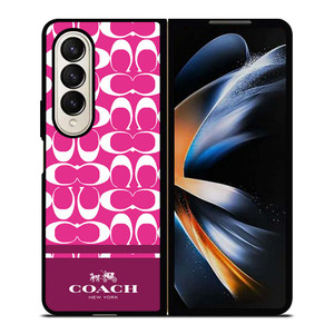 COACH PINK NEW YORK Samsung Galaxy Z Fold 4 Case Cover COACH PINK NEW YORK Samsung Galaxy Z Fold 4 Case Cover
