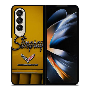 CORVETTE STINGRAY LOGO YELLOW Samsung Galaxy Z Fold 4 Case Cover