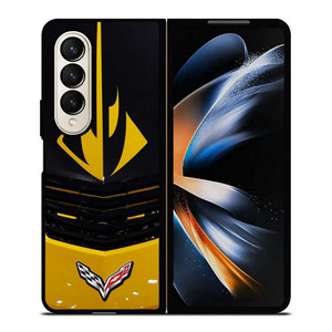 CORVETTE STINGRAY YELLOW GRILLES Samsung Galaxy Z Fold 4 Case Cover