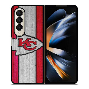 KANSAS CITY CHIEFS WOODEN LOGO Samsung Galaxy Z Fold 4 Case Cover