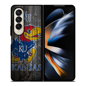 KANSAS JAYHAWKS WOODEN LOGO Samsung Galaxy Z Fold 4 Case Cover