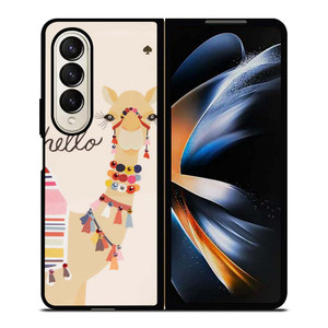 KATE SPADE CAMEL OH HELLO Samsung Galaxy Z Fold 4 Case Cover KATE SPADE CAMEL OH HELLO Samsung Galaxy Z Fold 4 Case Cover